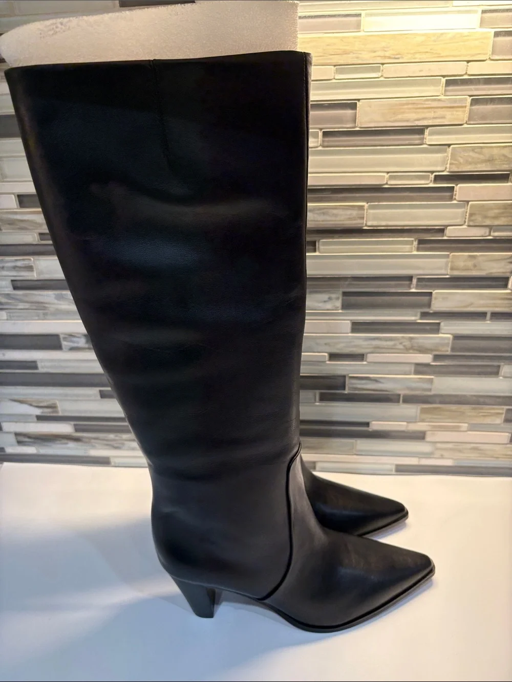 Franco Sarto Jaycen Black Over-the-Knee Pointed Toe Boots